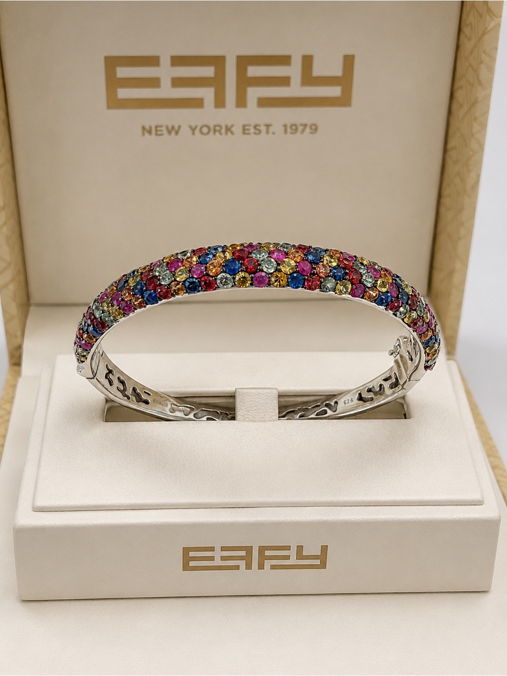 Multicolor Crystal Pavé Bangle Bracelet - Women Jewelry